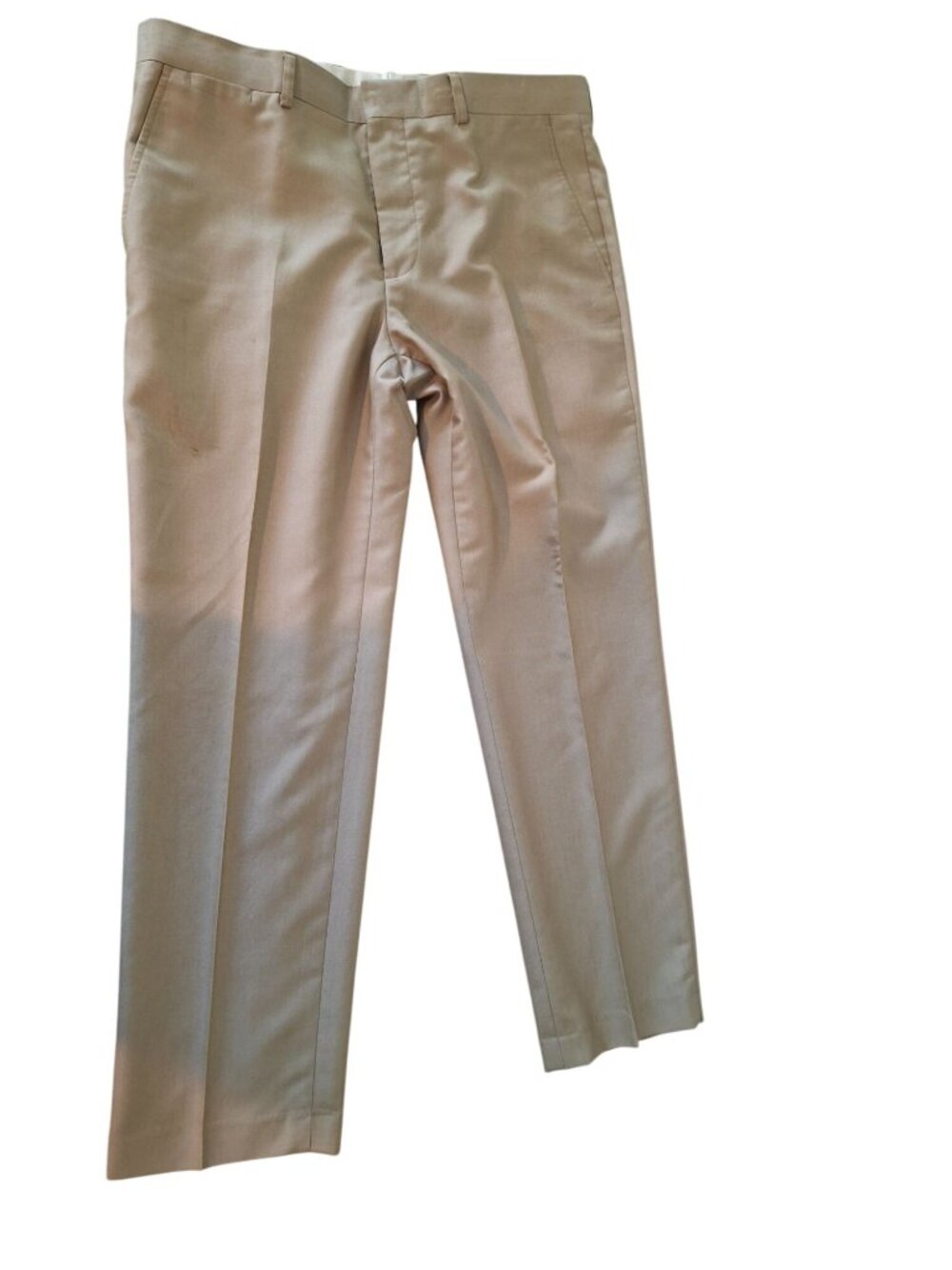 J Ferrar Mens 36x30 Tan Dress Pants Slim Fit Flat Front Khaki Office Preppy